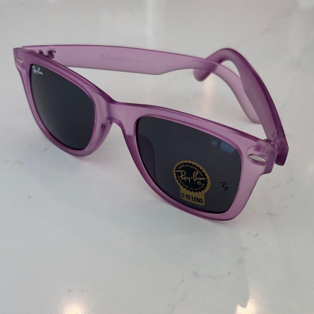 Ray‑Ban Purple Original Wayfarer Sunglasses with Case NWT - Picture 4 of 14